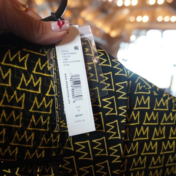 Alice + Olivia Small Silk Blouse - Black and Gold - Picture 3 of 3